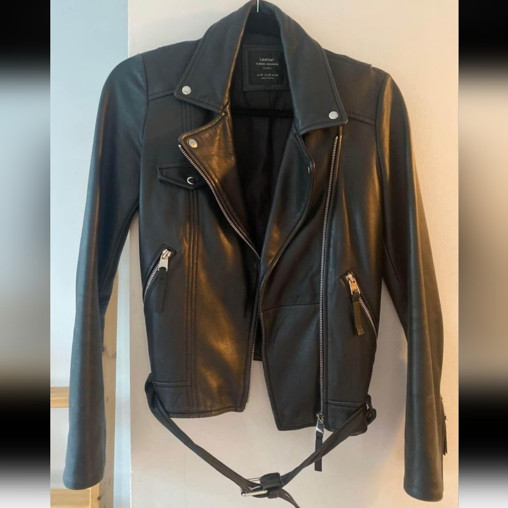 Zara 100% Lambskin Leather Jacket